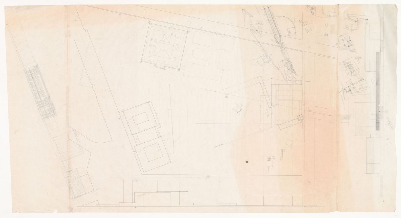 Plan with sketches for Monumento às vítimas da Gestapo [Monument to Gestapo victims], Prinz-Albrecht-Palais, Berlin, Germany