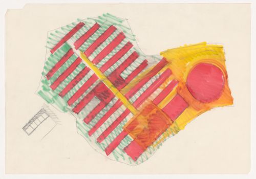 Sketch site plan for Casa dello studente, Trieste, Italy
