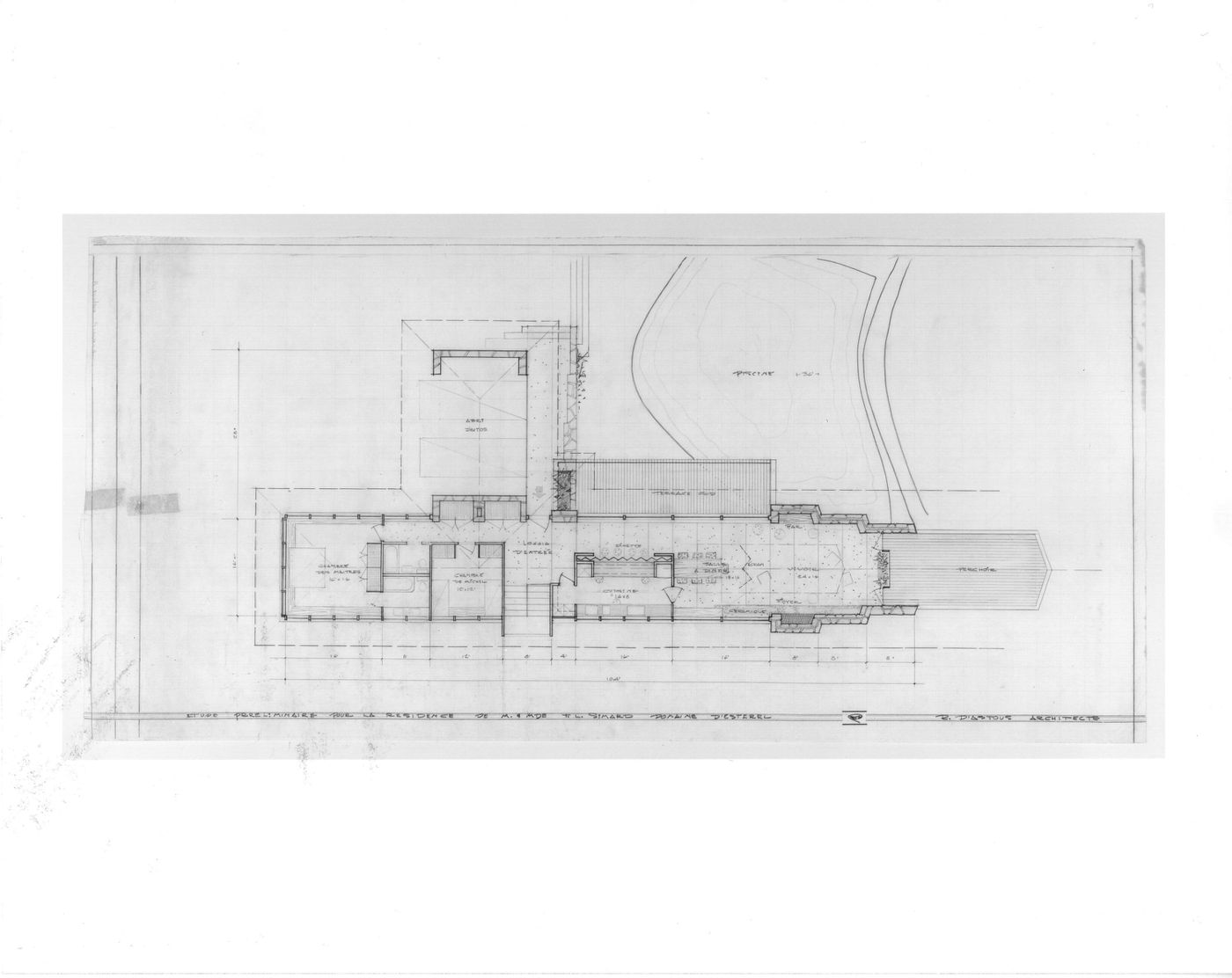 Plan du rez-de-chaussée, Résidence pour M. et Mme T.L. Simard, Estérel, Québec