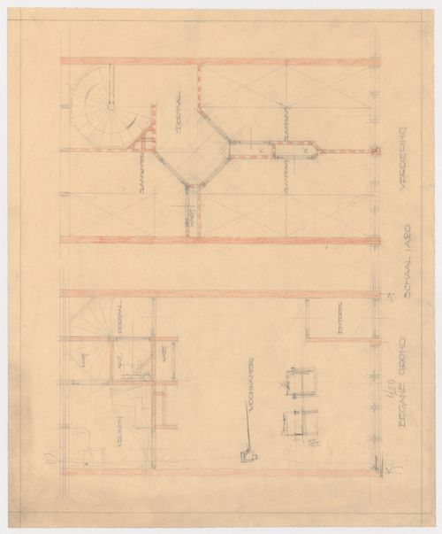 Ground and first floor plans for Kiefhoek Housing Estate, Rotterdam, Netherlands
