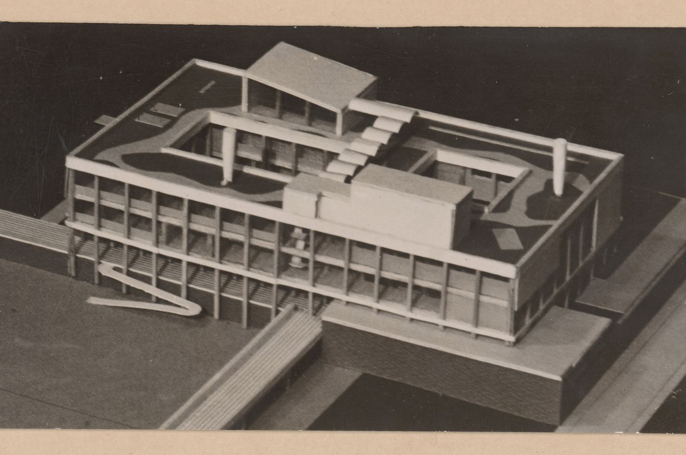 Plan of Town Centre and Community Centre, Newton Aycliffe, England: view of a model