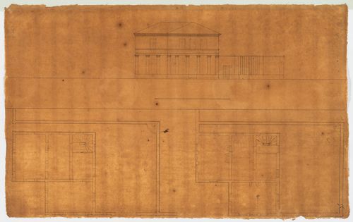 Elevation and plans for a "maison du blanchisseur" (variant design)