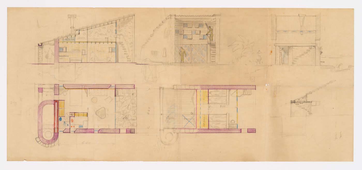 Plans for the House for Georges Blanchon in Bréhat, Brittany, France