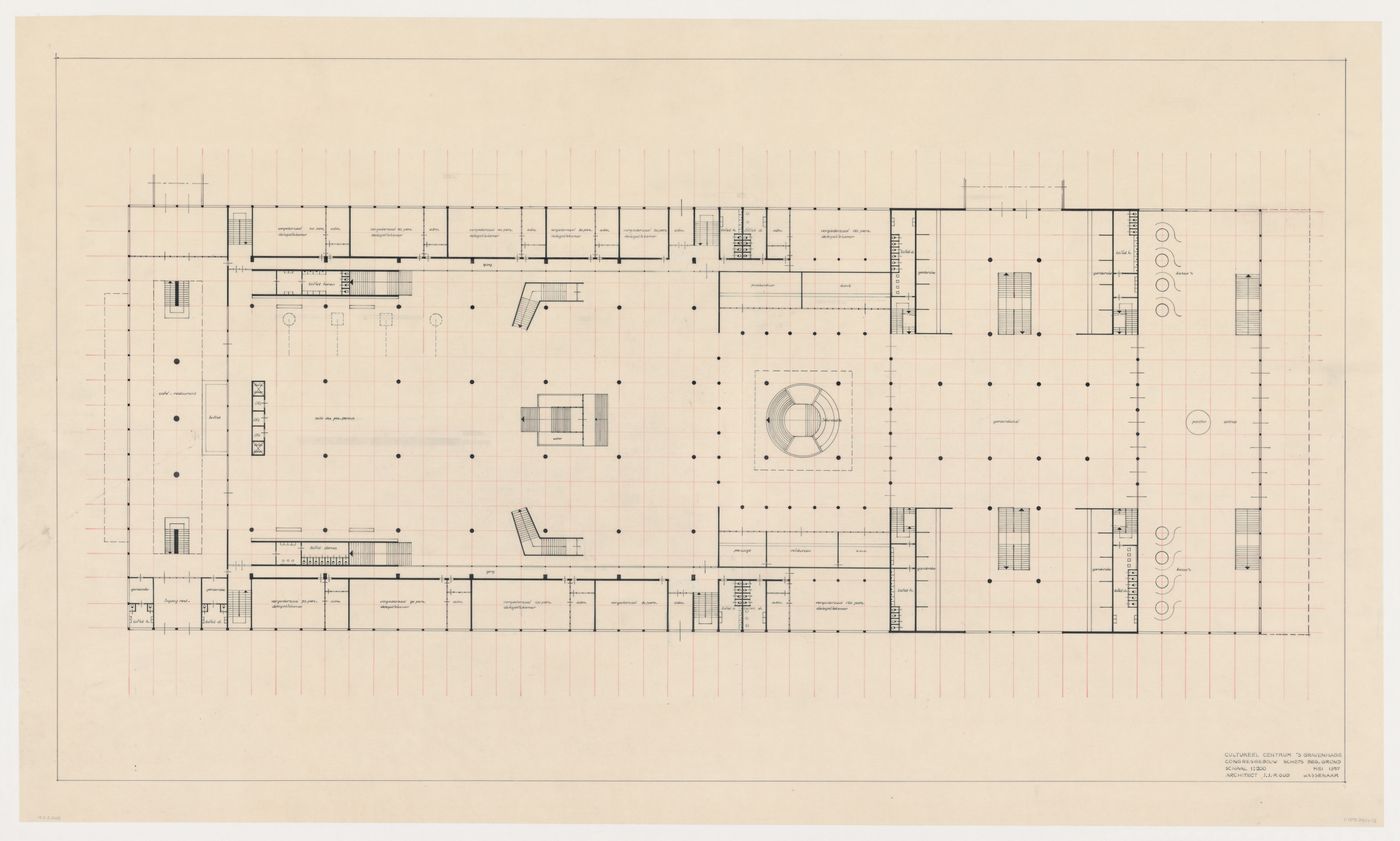 Ground floor plan for the Congress Hall Complex, The Hague, Netherlands