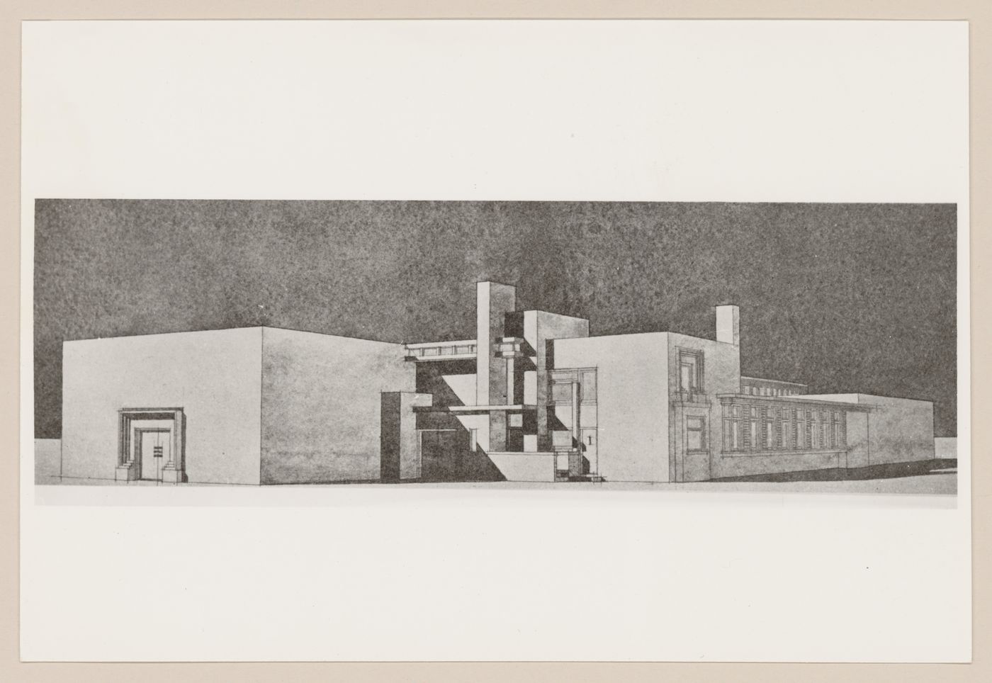 Photograph of a perspective drawing for a winery, Purmerend, Netherlands