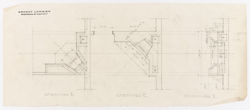 Détails des cheminées, Résidence Ernest Cormier, 1418 Avenue des Pins Ouest, Montréal, Canada (1929-1957)