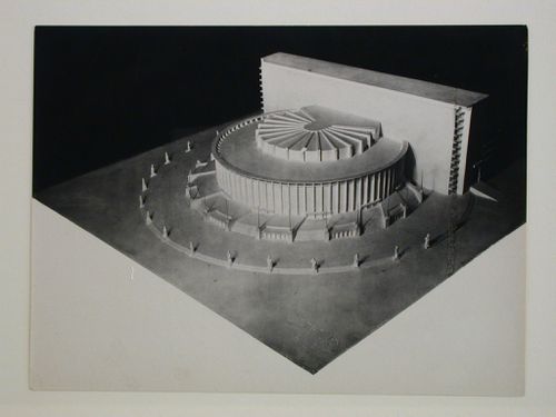 Photograph of a model for a Red Army Theater, Moscow