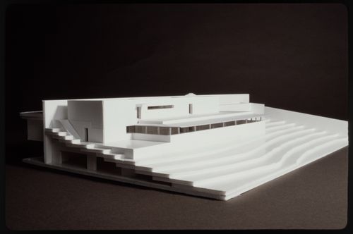 View of model for Restaurante de Santo Domingo de Bonaval, Santiago de Compostela, Spain