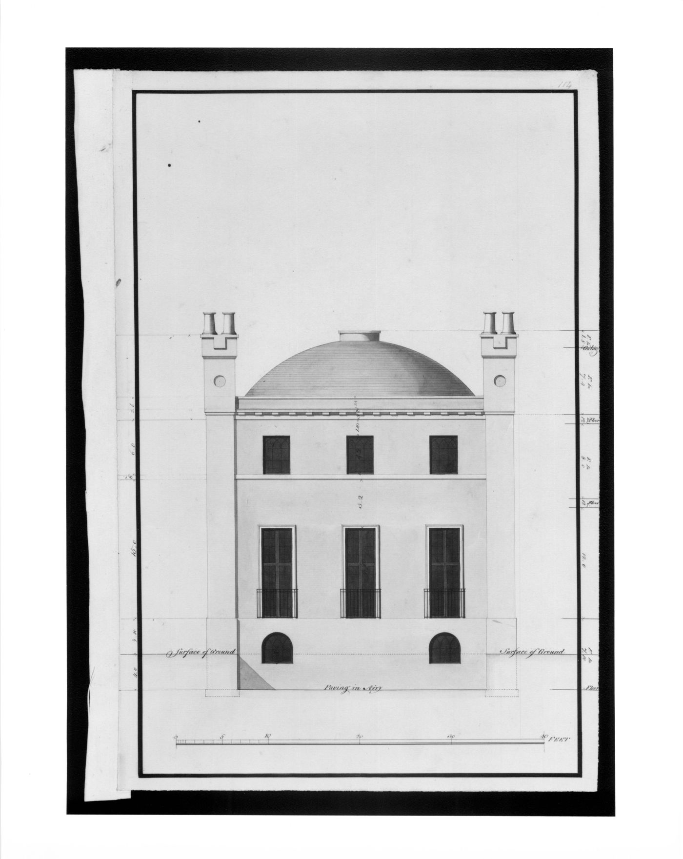 Design for a Gothic Villa - rear elevation