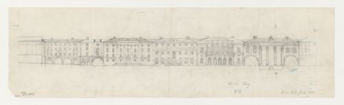 Elevation for the 1918 competition for the Börsekvarteret [Stock Exchange Block], Gustaf Adolfs torg [square], Göteborg, Sweden