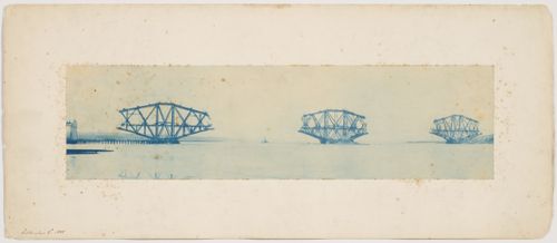 View of the Forth Bridge under construction, Firth of Forth, Scotland