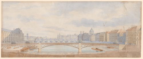 View of the Seine with Pont des Arts - perspective