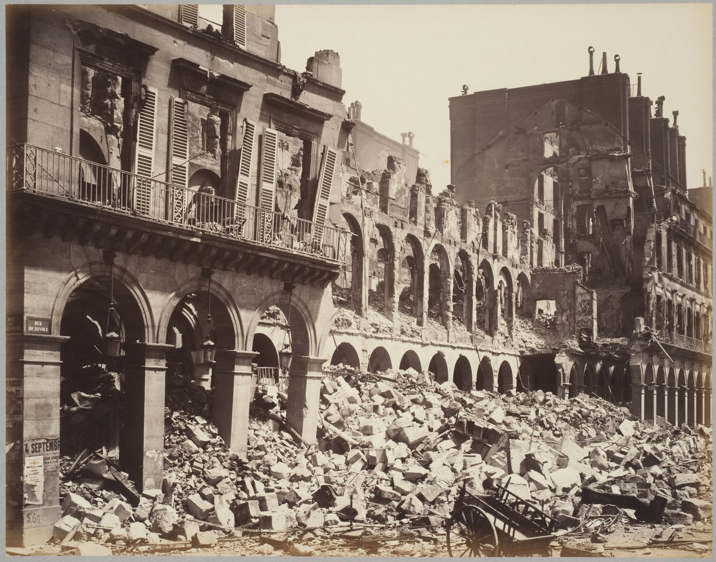 View of the ruins of the Finance Ministry after the Paris Commune, Paris, France