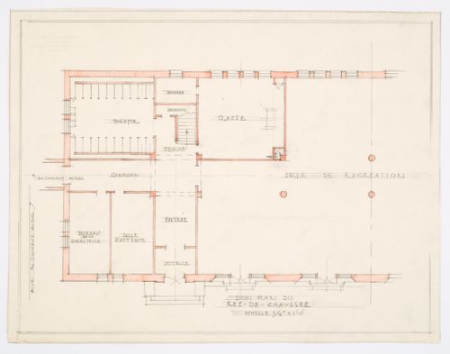 Demi plan du rez-de-chaussée, École Saint-Arsène, Montréal, Canada