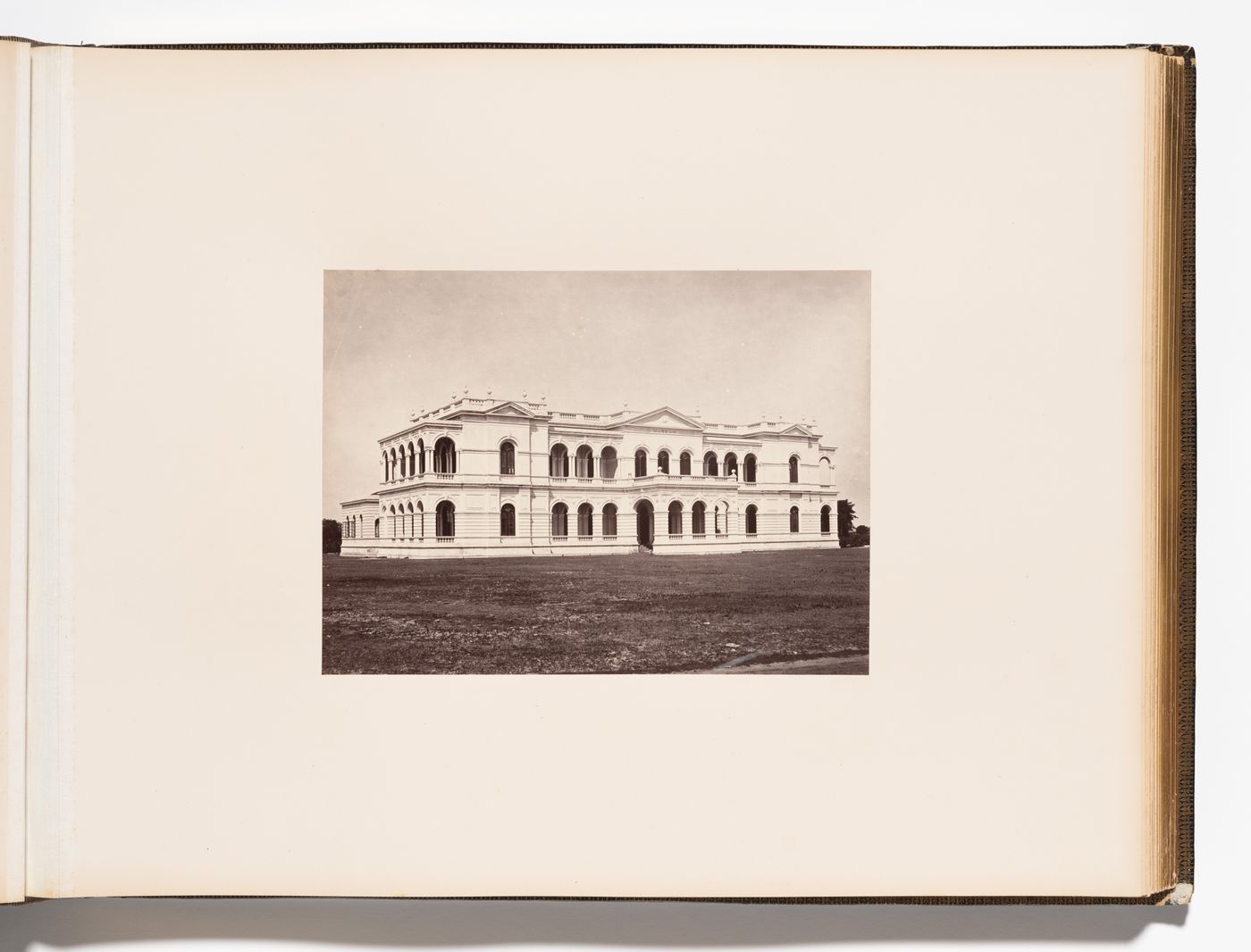 View of the main façade of the Colombo Museum (also known as the National Museum), Colombo, Ceylon (now Sri Lanka)