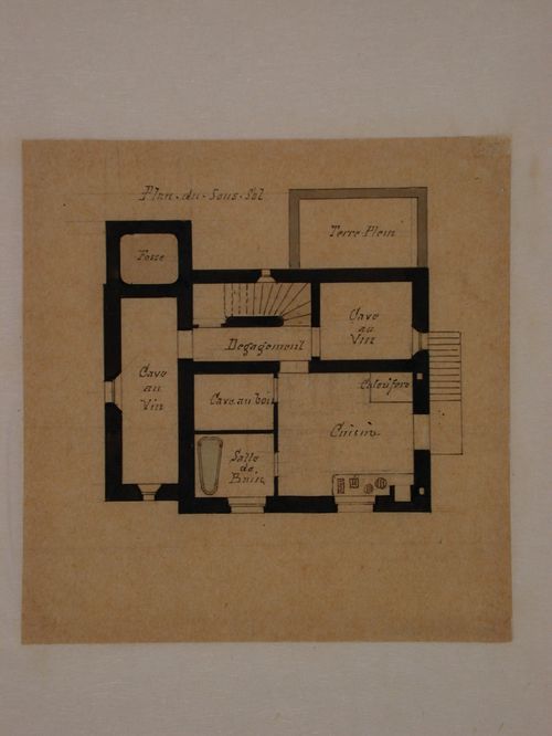 Plan for the basement for Goschler House, Le Vésinet