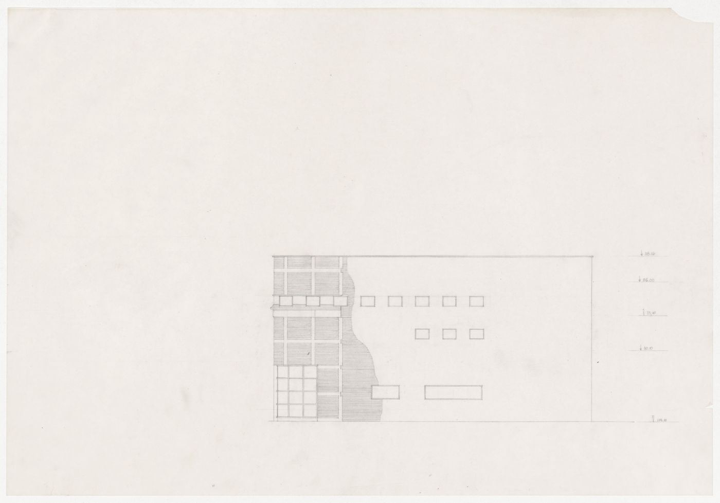 Elevation for alternative design for Clore Gallery, London, United Kingdom