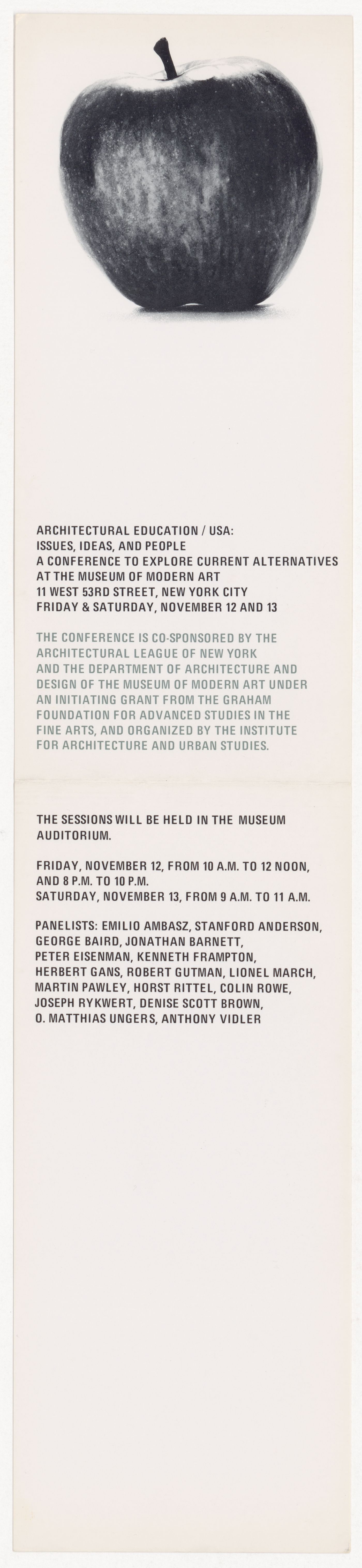 Invitation card for Conference on Architectural Education U.S.A.