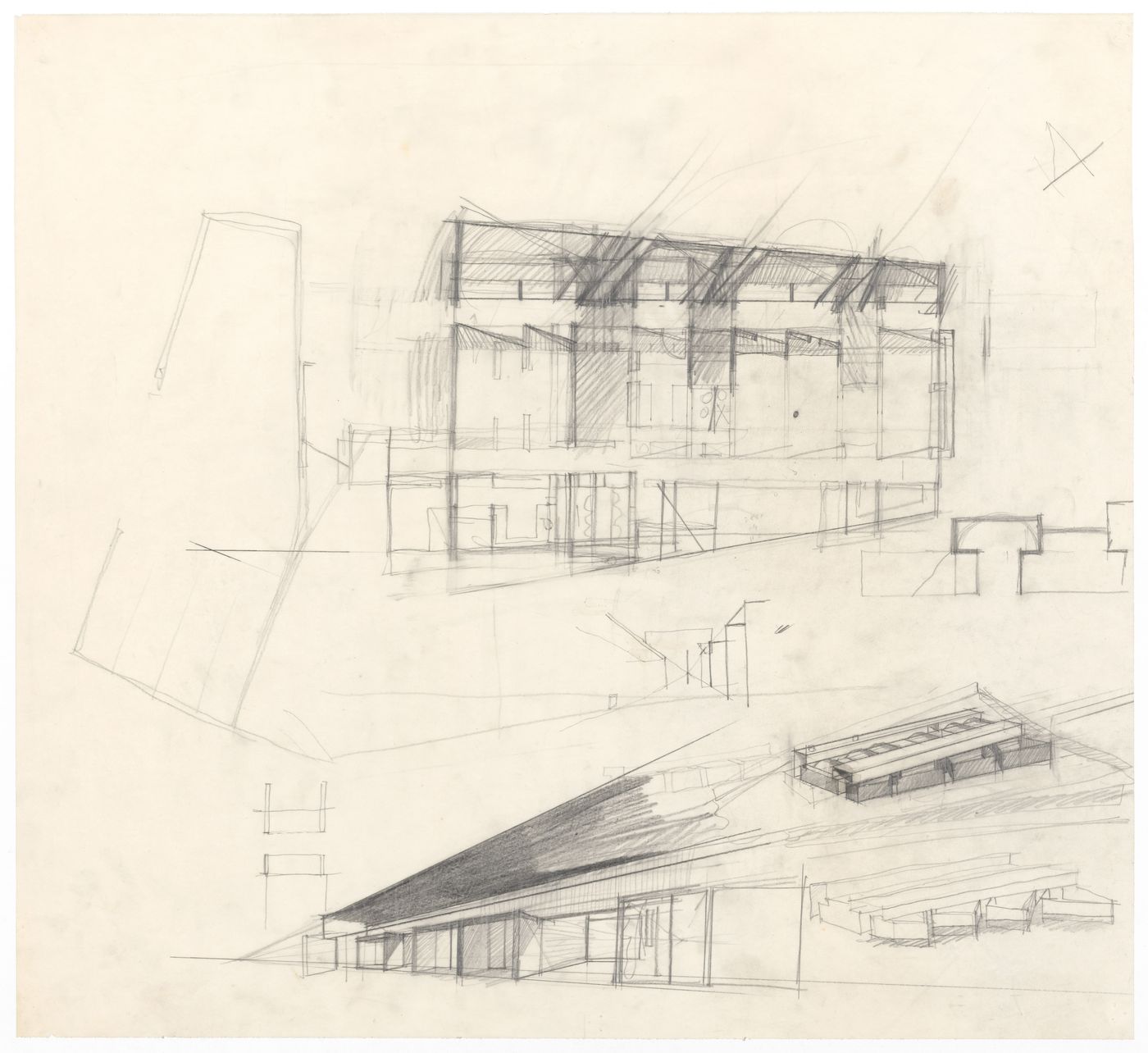 Floor plan and perspective sketches for Case Di Palma, Stintino, Italy