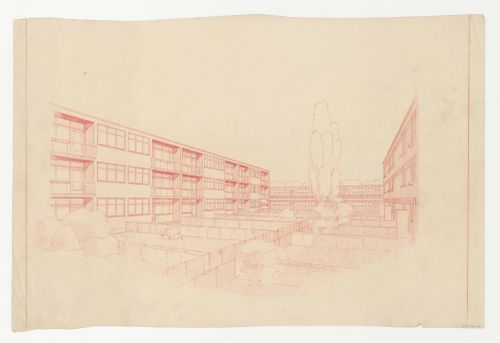 Perspective for housing units, Hellerhof Housing Estate, frankfurt am Main, Germany