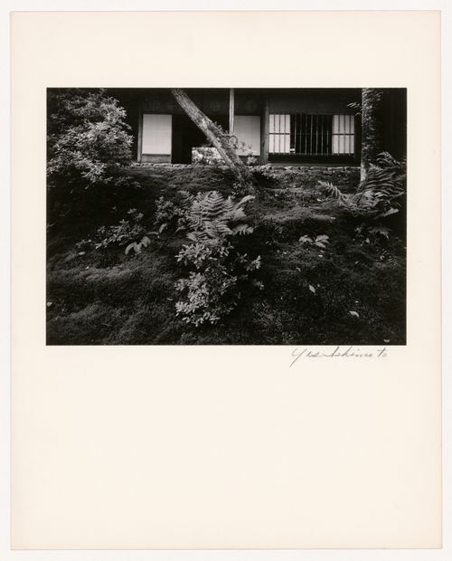 View of the garden and the north entrance of the Shoiken, Katsura Rikyu (also known as Katsura Imperial Villa), Kyoto, Japan