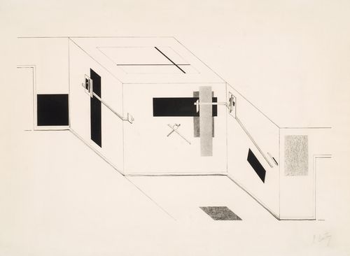 Axonometric Projection of the Proun Room Installed at the Greater Berlin Art Exhibition