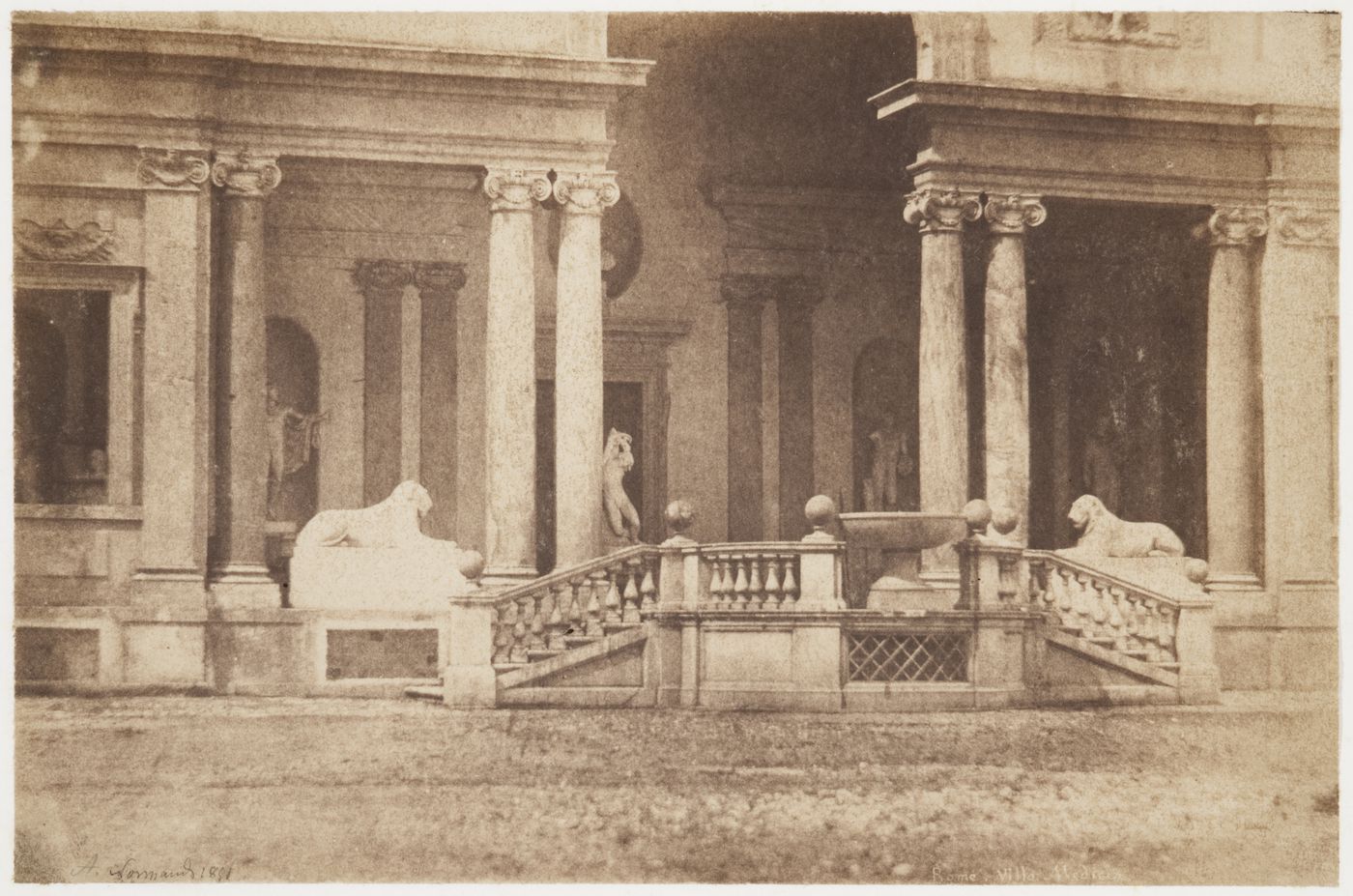 View of the main entrance of Villa Médicis, Rome, Itlay