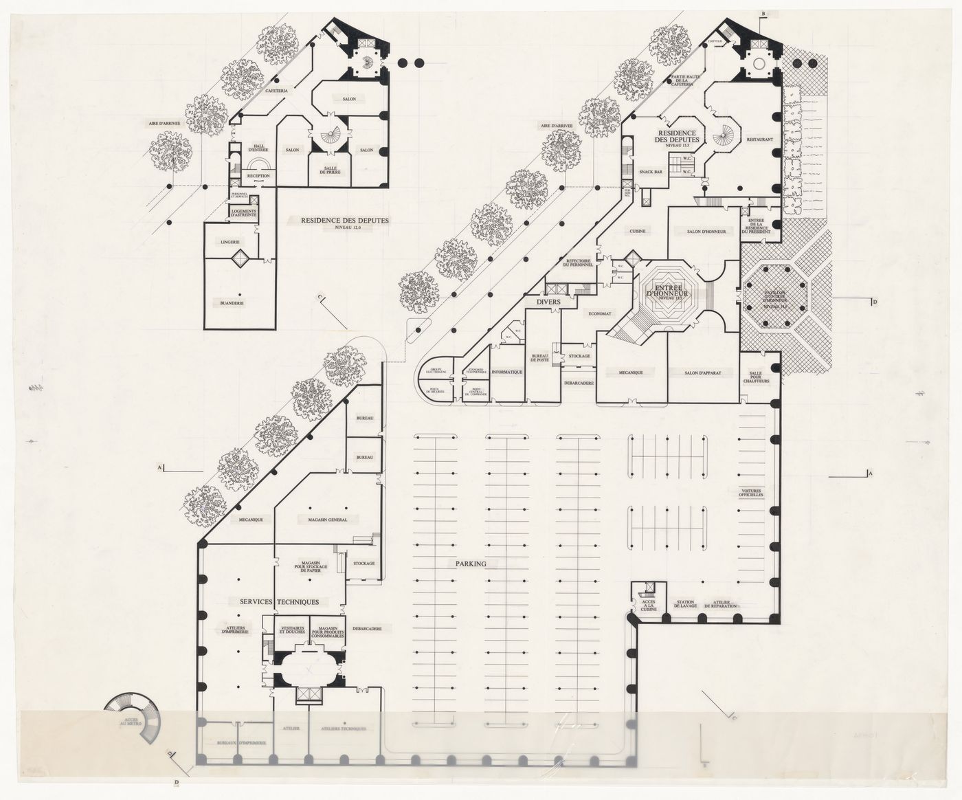 Plans for Assemblée populaire nationale [National People's Assembly], Algiers, Algeria