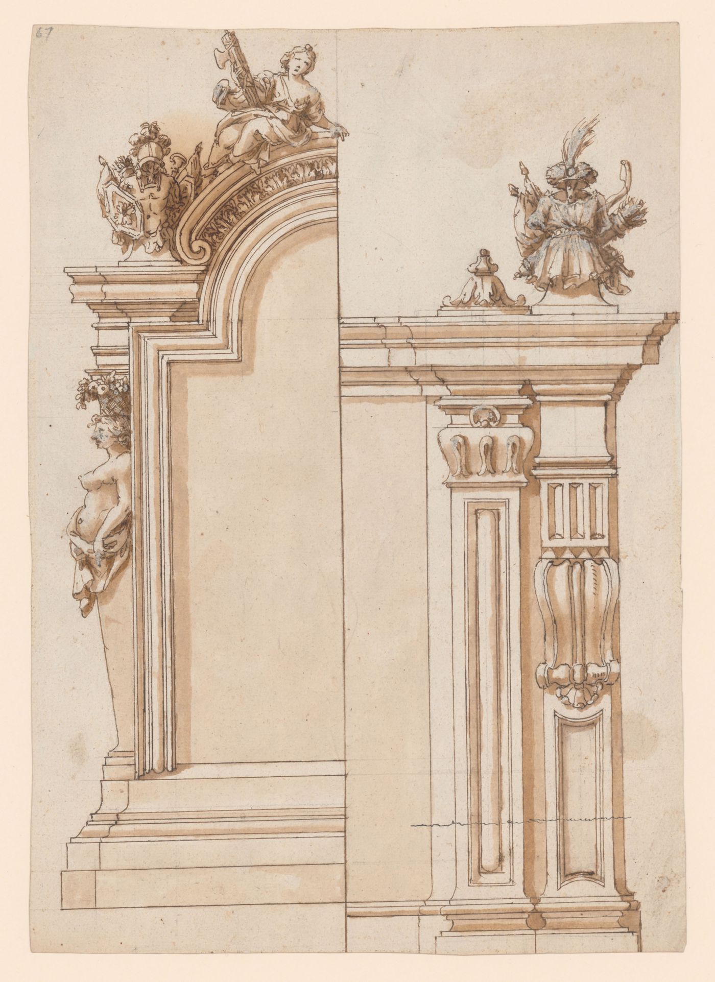 Half elevations for two frames