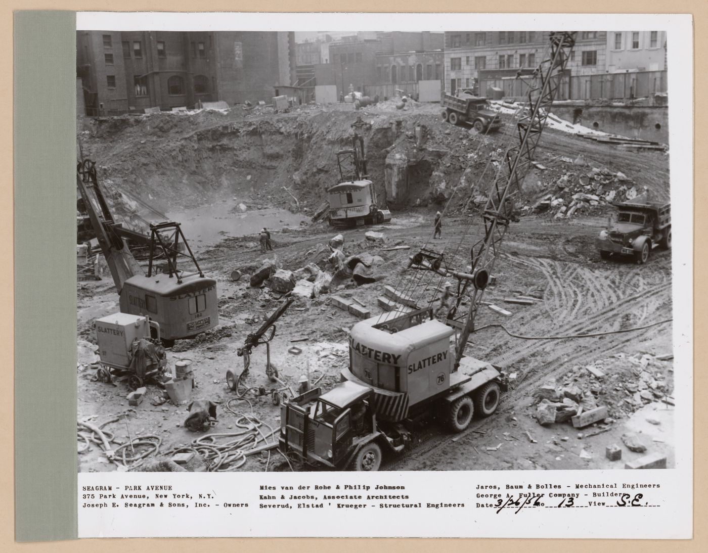 Seagram building under construction, 375 Park avenue, New York, N.Y., south-east view