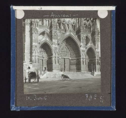 View of west façade of Cathédrale d’Amiens from northwest, Amiens, France