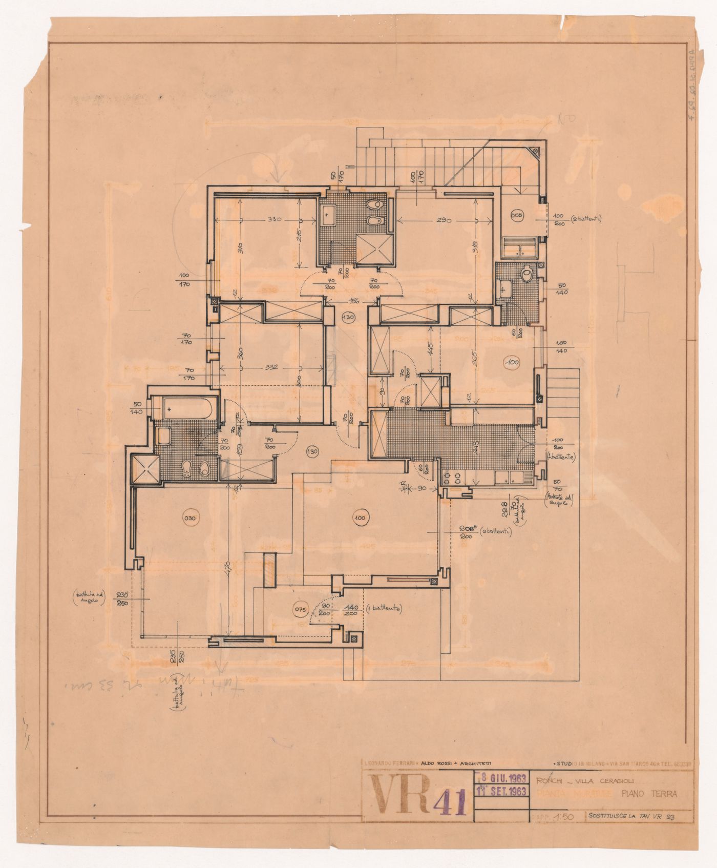 Plan for Villa Ceragioli, Ronchi, Versilia