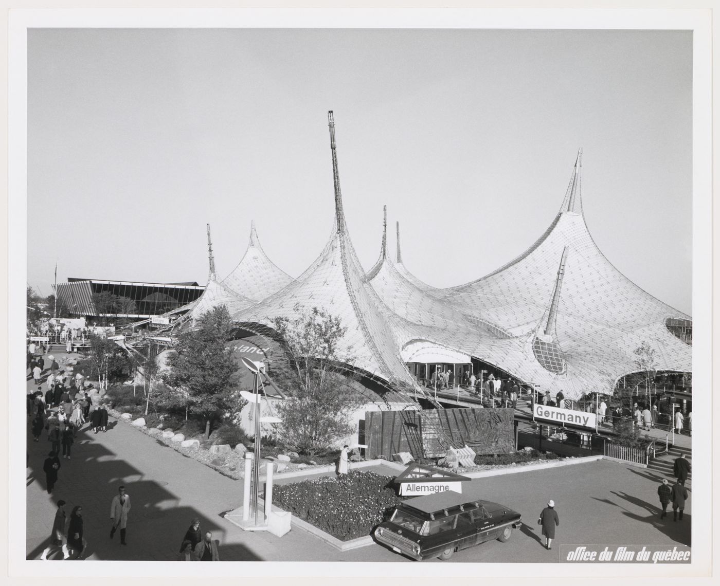 View of the German Pavilion with the Australian Pavilion in background, Expo 67, Montréal, Québec