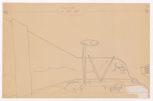 Perspective for a guest villa showing the terrace, Village Polychrome, near Biot, France