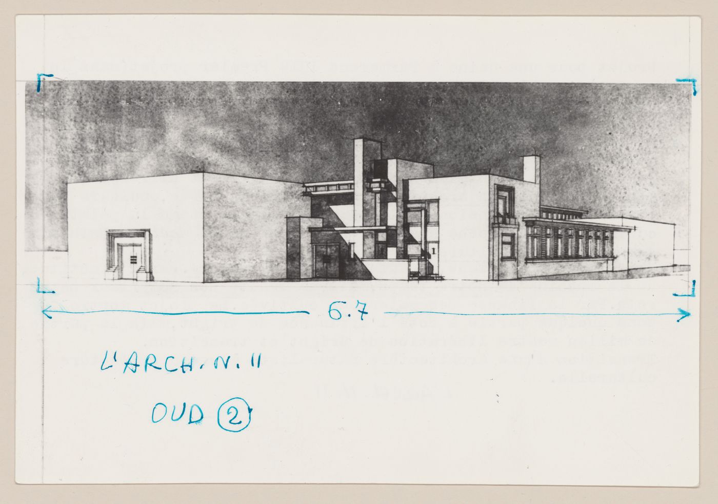 Photograph of a perspective drawing for a winery, Purmerend, Netherlands