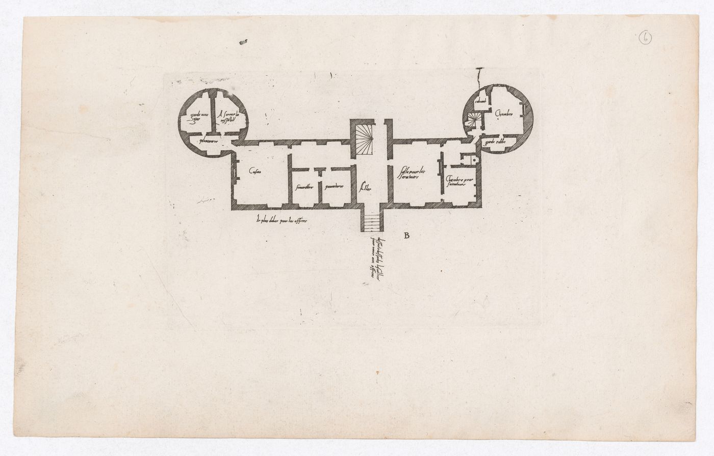 Plan for the lower level of château B