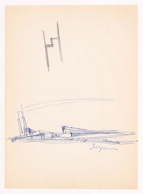 Sketch detail and elevation for Manuel Pereira Júnior, Vila Nova de Gaia, Portugal