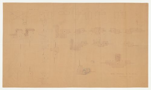Elevations and sectional details for windows for type BL, type A, type B and type C housing units, Hellerhof Housing Estate, Frankfurt am Main, Germany