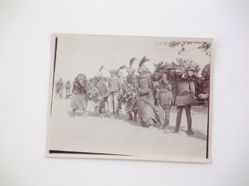 View of a group of masked performers, near Zambezi River