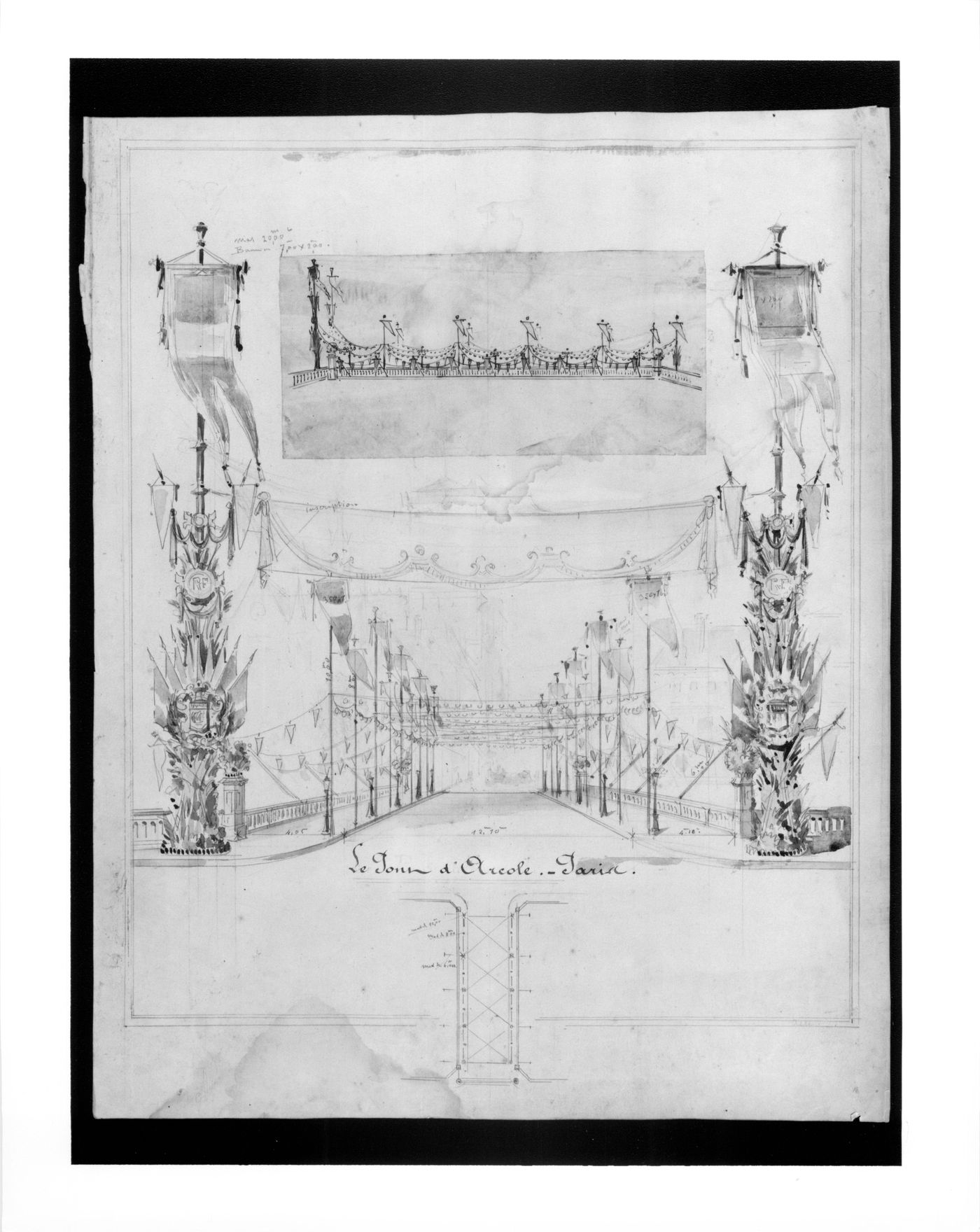 Inaugural decorations - 'LePont d'Arcole, Paris'