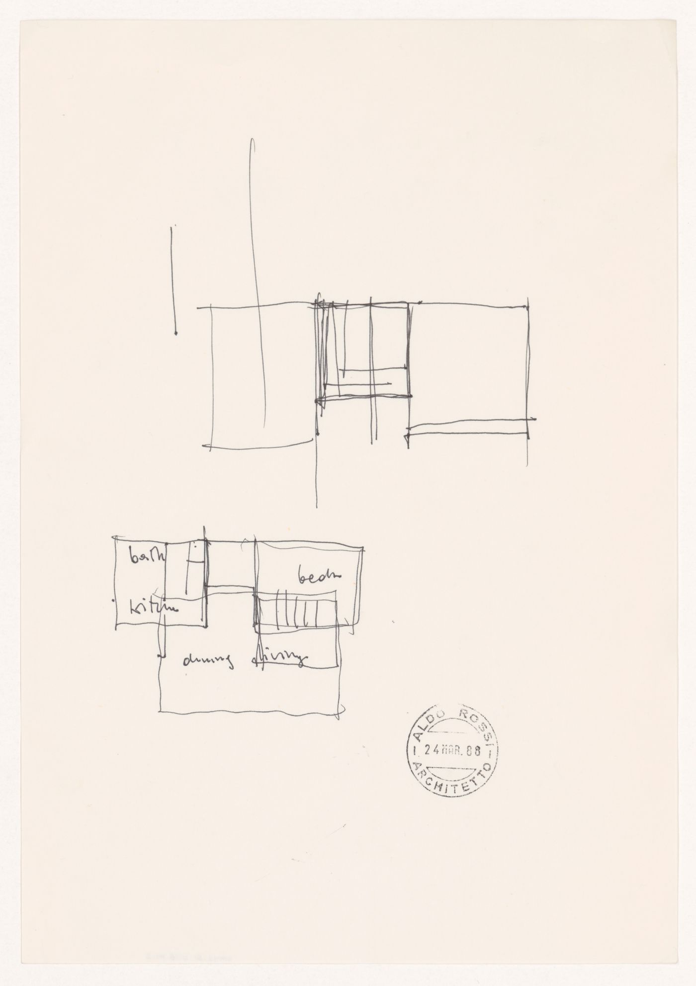 Sketches for Case unifamigliari, Pocono Mountains, Pennsylvania