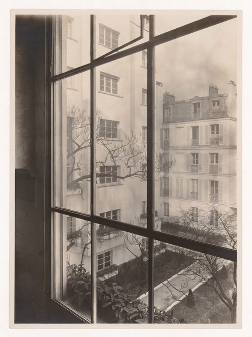 View through a window to exterior, revenue house, rue Méchain, 16th arrondissement, Paris, France