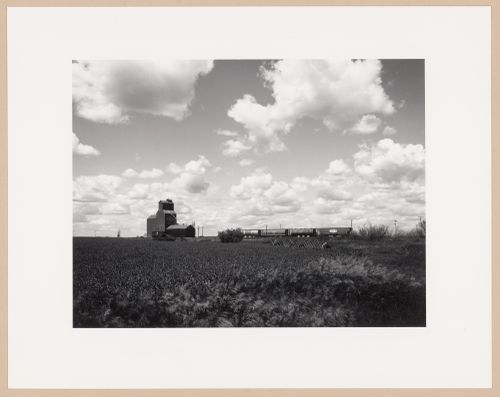 Plow, grain elevator, train, Fairlight, Saskatchewan, from the series The Forms of Canadian Industrial Architecture
