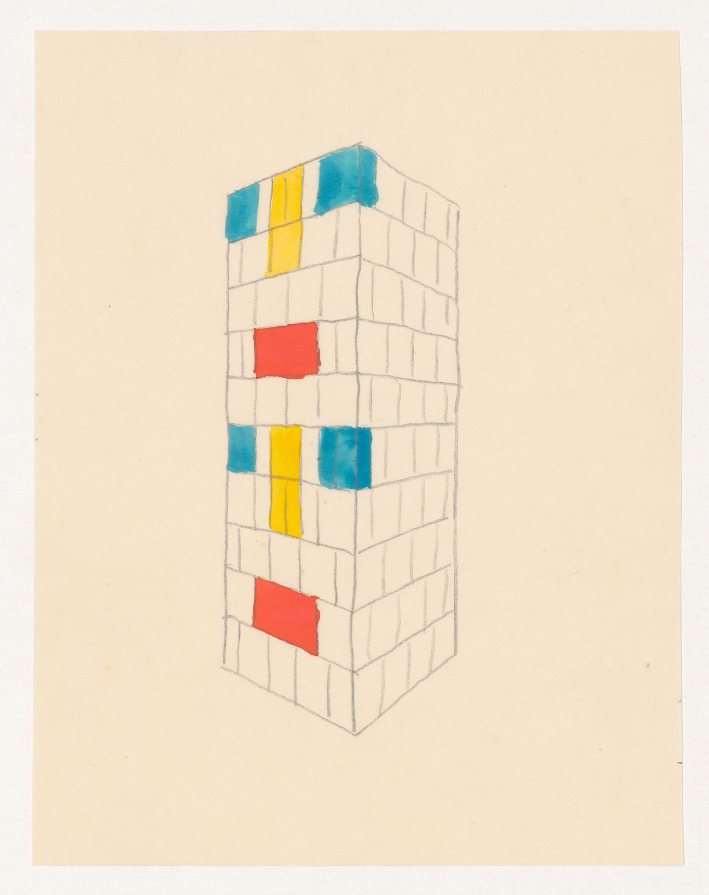 Perspective sketch for a tiled stove