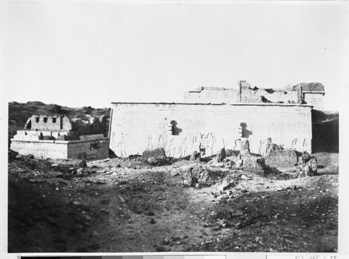 View of the ruins of the south façade of the temple, Dendera, Ottoman Empire (now in Egypt)