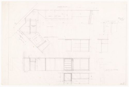 Sections, plans and sketches for Casa De Paolini, Milan, Italy