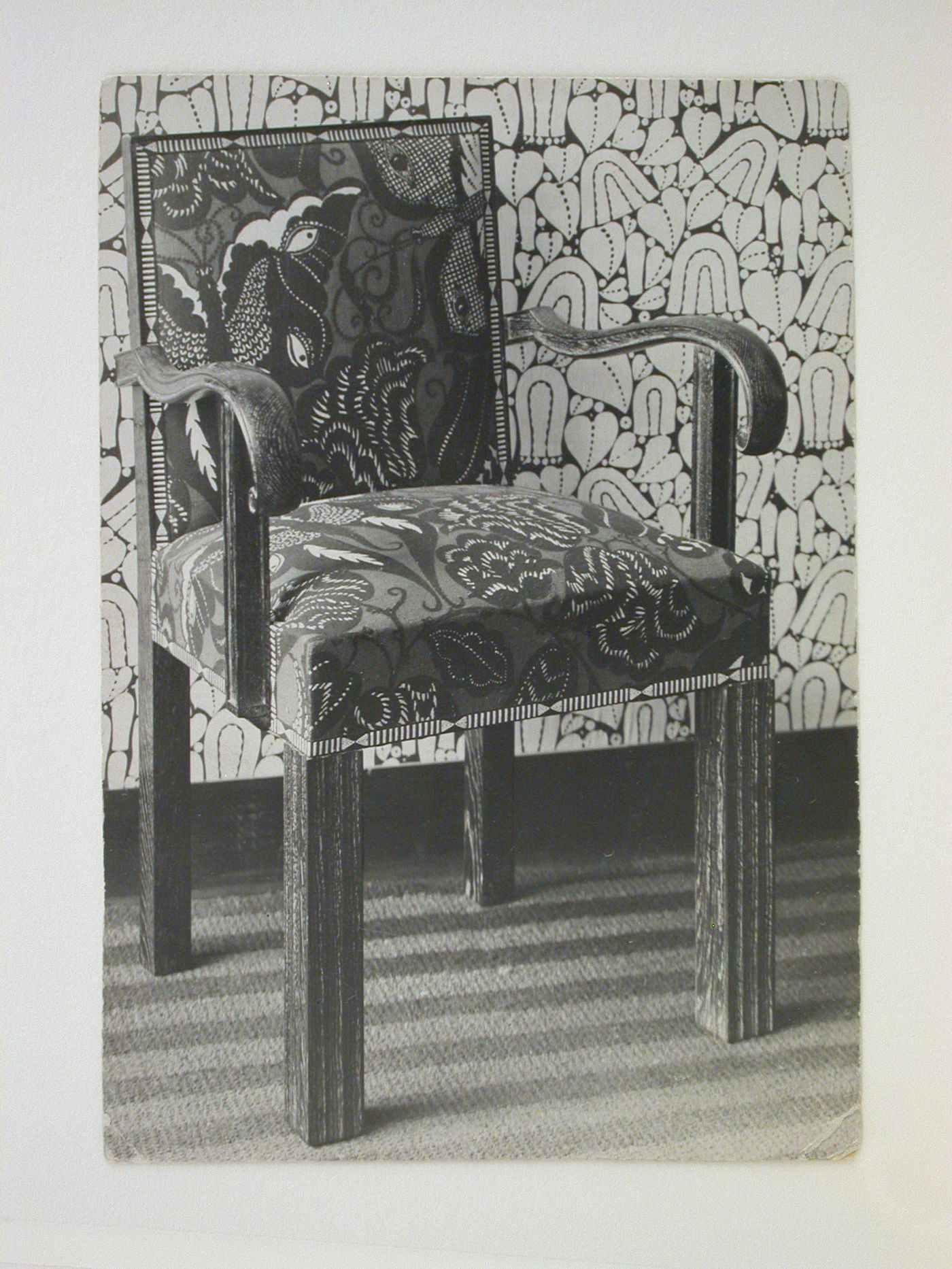 View of an armchair for the Hodlers' apartment, Geneva, Switzerland