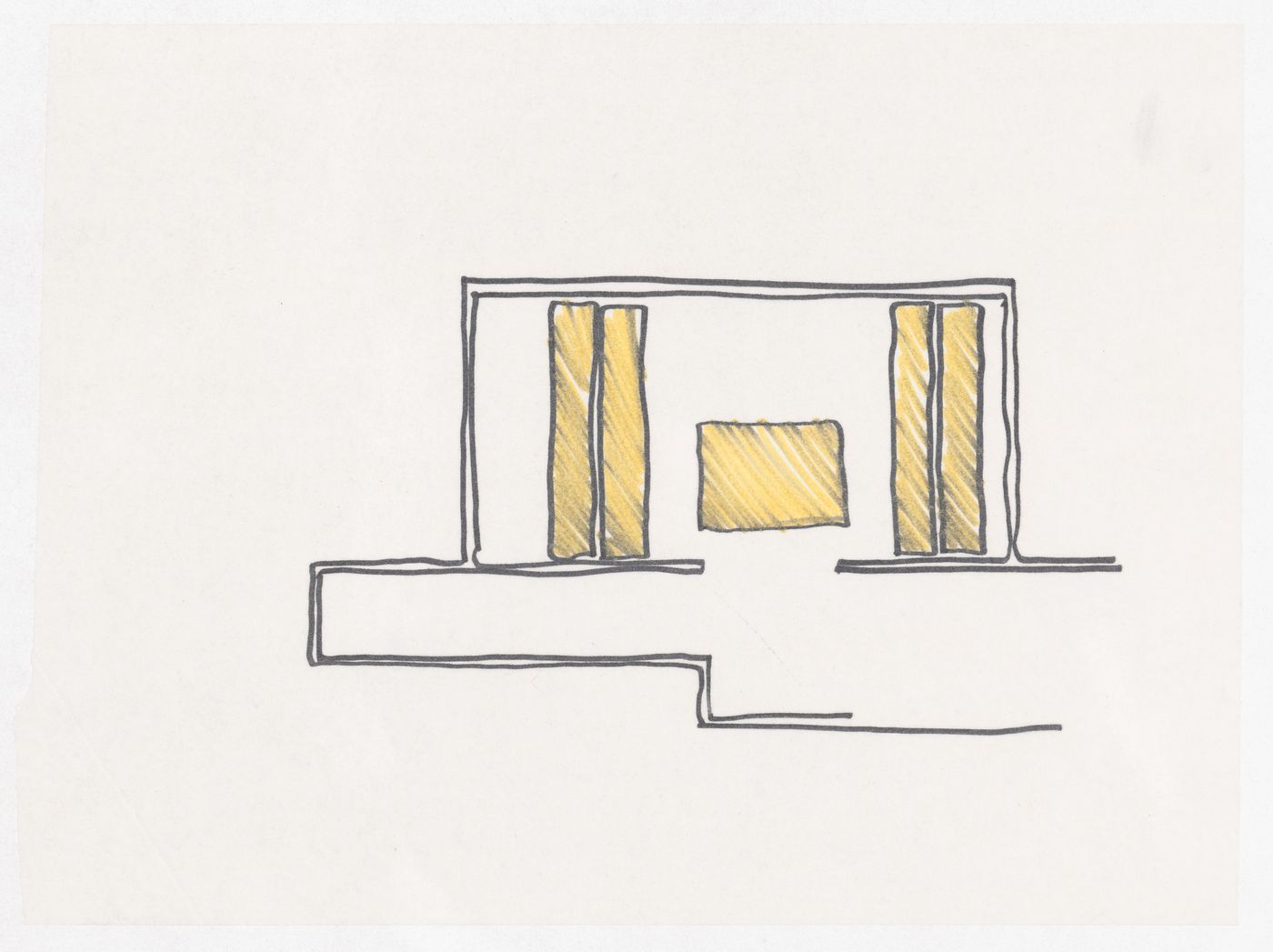 Sketch plan for Henry Moore Sculpture Centre, Art Gallery of Ontario, Stage I Expansion, Toronto