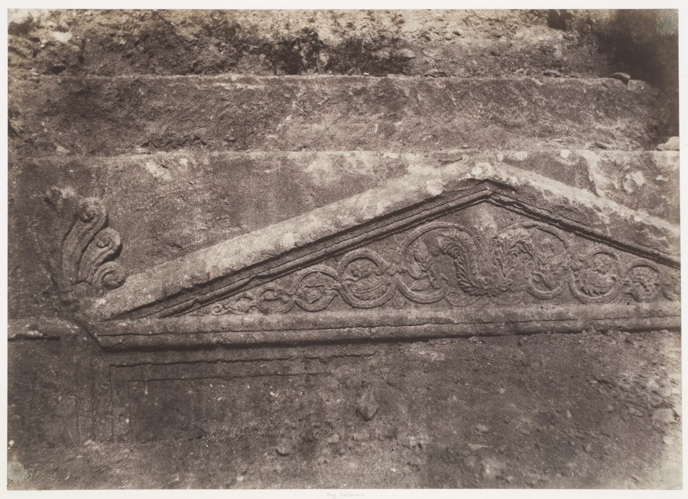 Valley of Kidron, tomb of Jehoshaphat, detail of pediment, Palestine, Jerusalem
