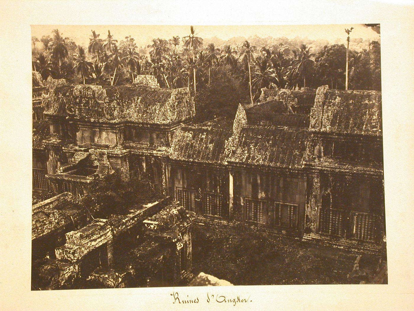 View of the second enclosure and the second gallery showing the south library of the second enclosure and the southern west entrance of the second gallery, Angkor Wat, Siam (now in Cambodia)